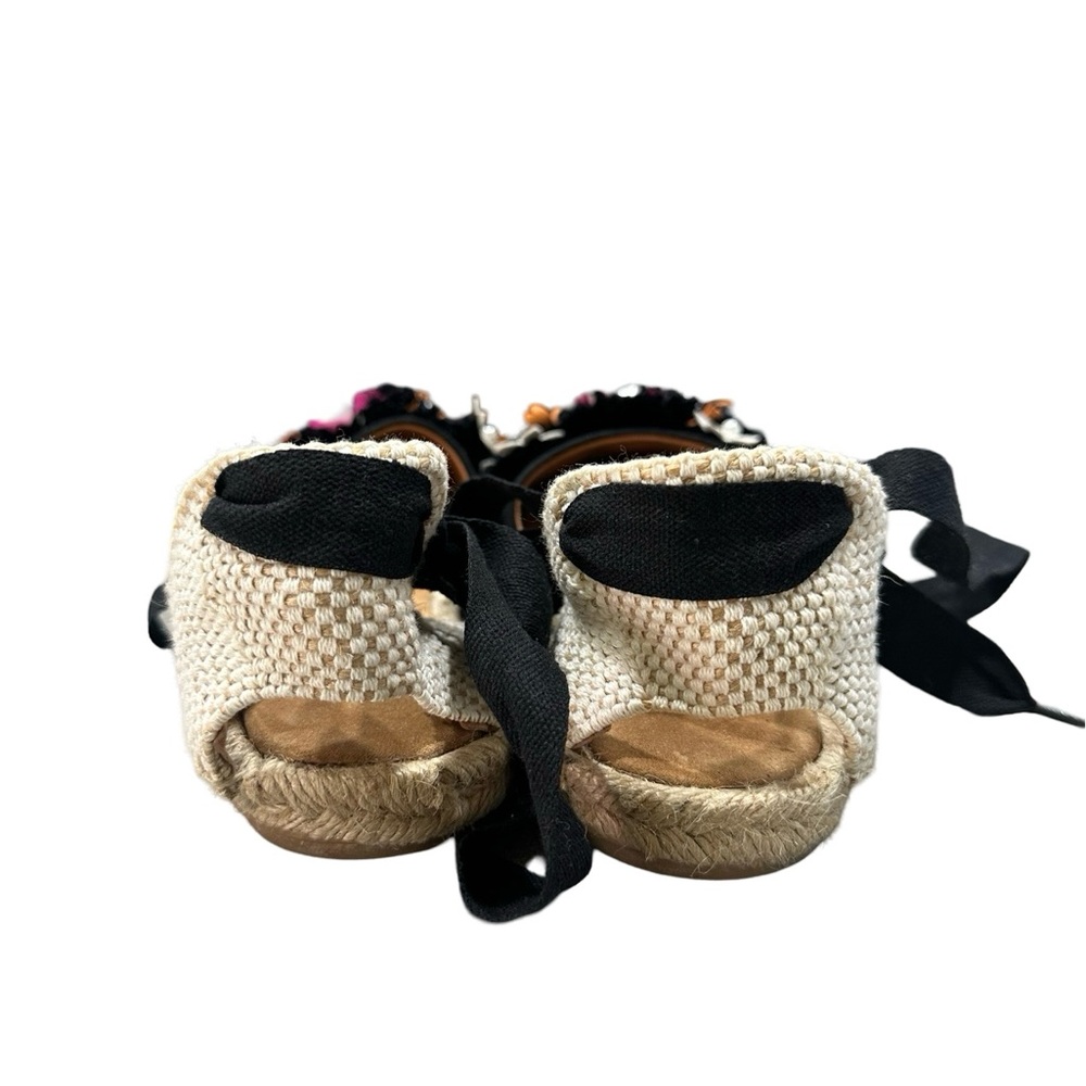 Maypol Espadrilles Wrap Sandals with Flower Design size 7.5/38 - Picture 3 of 4